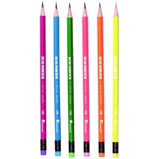 Ołówek z gumką trójkątny neon Titanum (T-OŁ-NEON6)