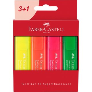 Zakreślacz 4 szt wkład mix 1,0-5,0mm Faber-Castell (254604 FC)