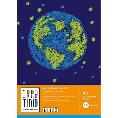 Blok rysunkowy Creatinio A3 biały 80g 10k Top 2000 (400079848)
