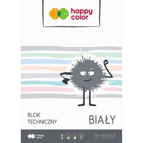 Blok techniczny A3 biały 170g 10k Happy Color (HA 3550 3040-0)