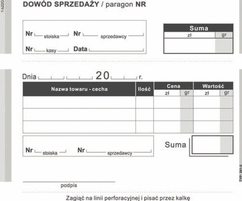 Druk offsetowy A6 dowód sprzedaży 80k. Michalczyk i Prokop (261-5)