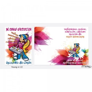 Kartka składana B6 Young Urodzinowy dla dziewczyny Ev-corp (STKY-022)