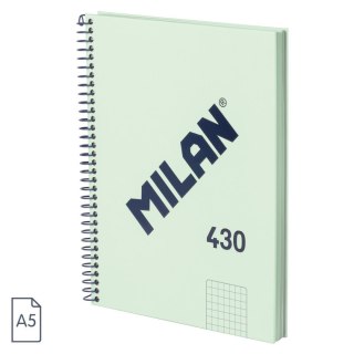 Kołozeszyt (kołonotatnik) A5 zielony 80k. 95g kratka Milan (57153E80SNCGR)
