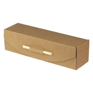 Opakowanie ozdobne Kuferek na butelkę naturalny naturalna [mm:] 75x75x 310 Paw (OP-PK-1)