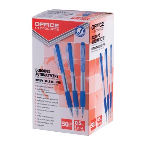 Długopis standardowy automatyczny wkład niebieski 0,5mm Office Products (17015611-01)