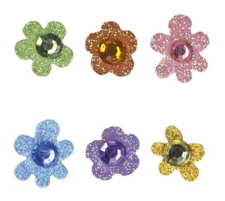 Naklejka (nalepka) Craft-Fun Series papierowe kwiatki z kryształkiem Titanum (7541)