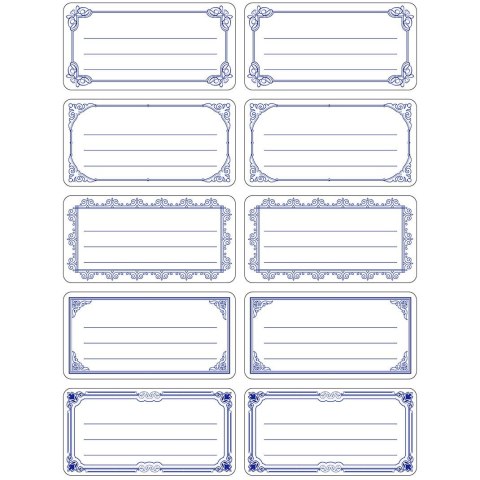 Naklejka (nalepka) na zeszyt/etykieta biało-granatowa 38x75mm Flamingo (432669)