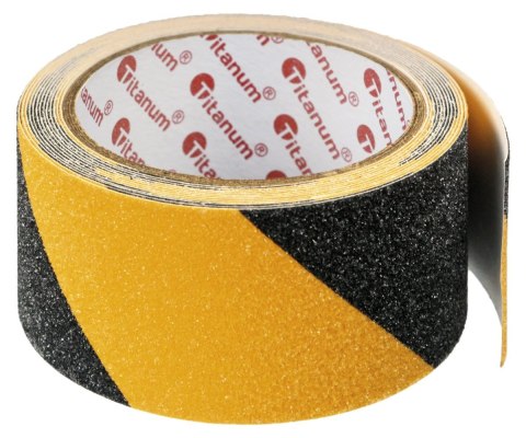 Taśma specjalnego przeznaczenia antypoślizgowa 48x5 [mm x m] czarno-żółta Titanum