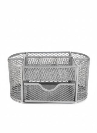 Przybornik na biurko JUMBO srebrny srebrny metal Tres (5a)