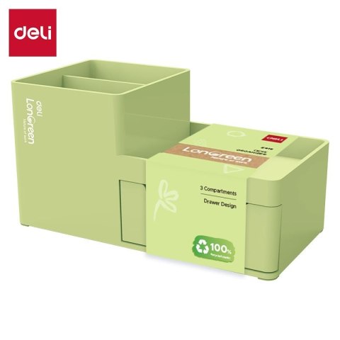 Przybornik na biurko Longreen zielony zielona plastik Argo (EZ419-GR)