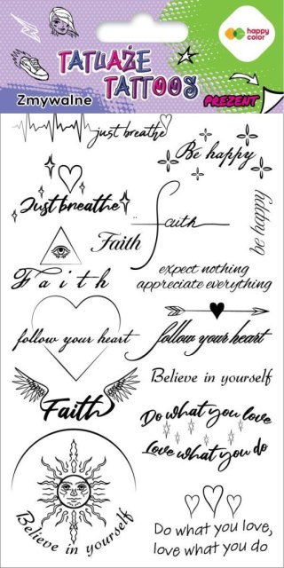 Tatuaż zmywalny WORDS Happy Color (HA 4261 1020-UR01)