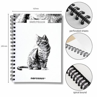 Blok artystyczny szkicownik KOT B5 120g 60k Narcissus