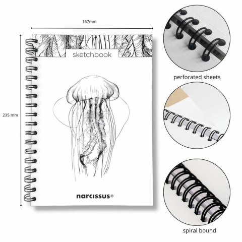 Blok artystyczny szkicownik meduza B5 120g 60k Narcissus