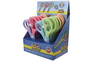 Nożyczki dla dzieci bezpieczne z osłoniętym ostrzem z odbojnikiem 13,5cm