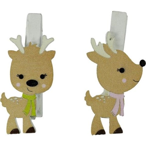 Ozdoba drewniana Craft-Fun Series klamerki XMAS renifery Titanum (AQE19118-3)