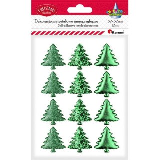 Ozdoba materiałowa Craft-Fun Series samoprzylepna Zielone choinki Titanum (BJ25042715)