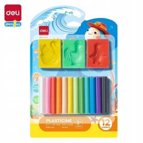 Plastelina 12 kol. z foremkami mix Argo (EH717)