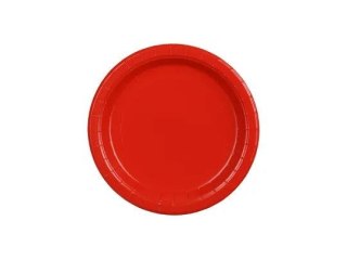 Talerz jednorazowy czerwony papier śr. 180mm 6 szt Partydeco (TPP90-007)