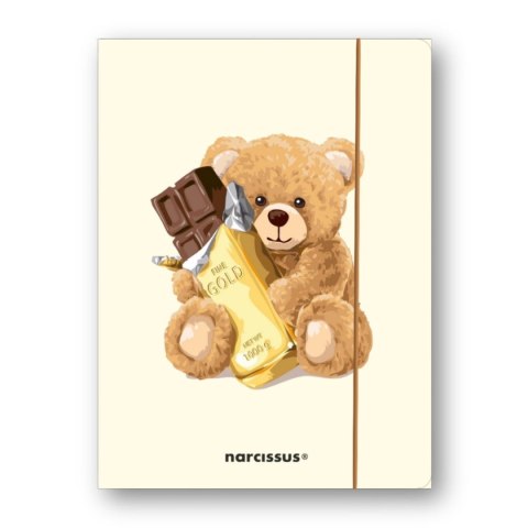 Teczka kartonowa na gumkę Teddies& Miś z czekoladą A4 mix 270g Narcissus