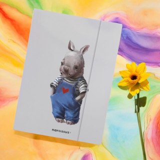 Teczka kartonowa na gumkę nosorożec A4 mix 270g Narcissus