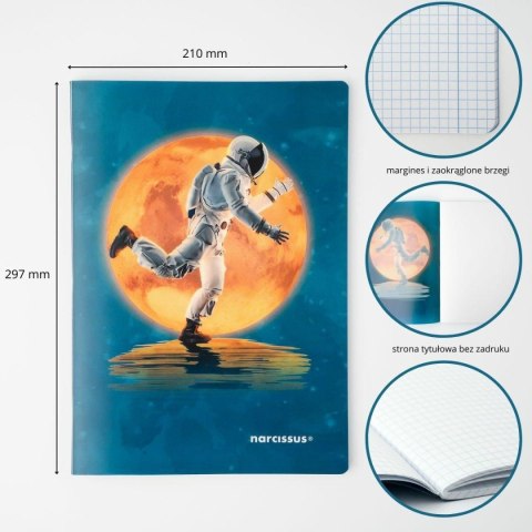 Zeszyt A4 COSMO PP 60k. 75g krata Narcissus