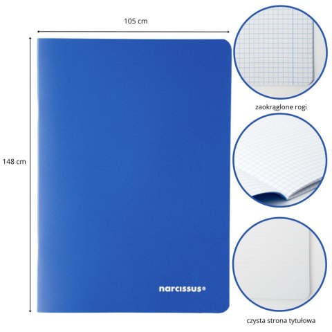 Zeszyt A6 PP 40k. 60g krata Narcissus