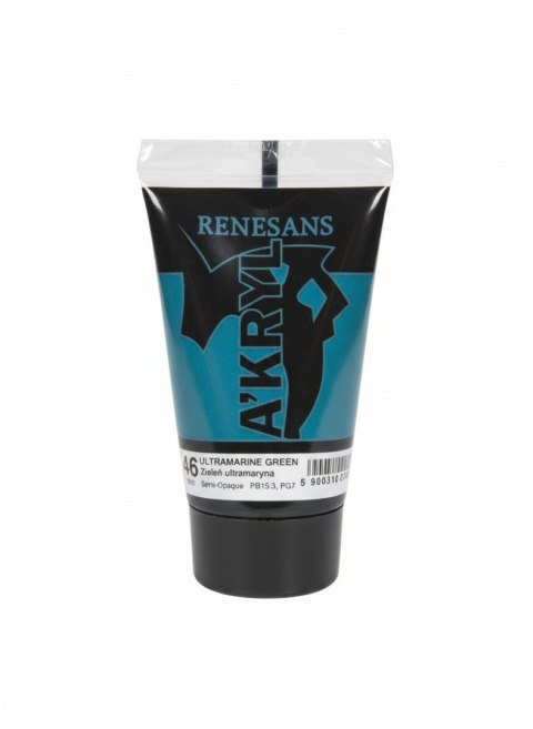 Farba akrylowa turkusowy kolor: turkusowy 100ml Renesans (46)