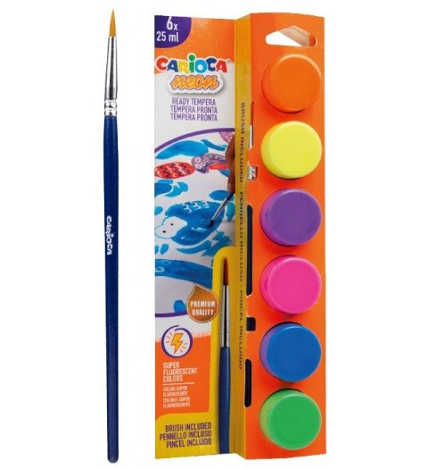 Farby plakatowe kolor: mix 25ml 6 kolor. Carioca (170-2778)