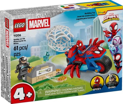 Klocki konstrukcyjne Marvel Spidey na motocyklu kontra Rhino Lego (11206)