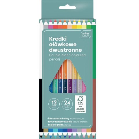 Kredki ołówkowe dwustronne 12/24 kol 5902277329813 24 kol. Noster