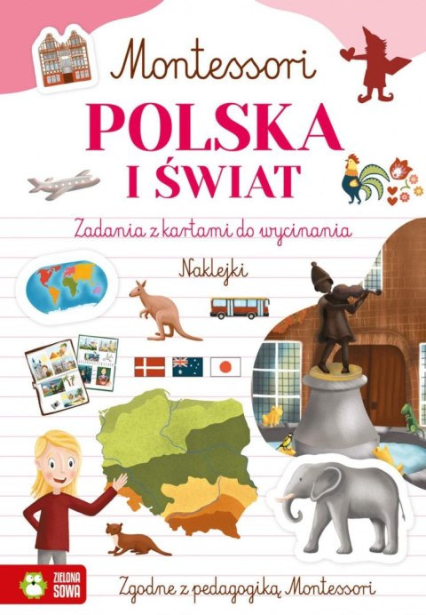 Książeczka edukacyjna Montessori. Polska i świat Zielona Sowa
