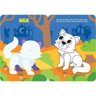 Książka dla dzieci Koloruję i naklejam. Zwierzątka w lesie. Duże naklejki od 3 lat Aksjomat