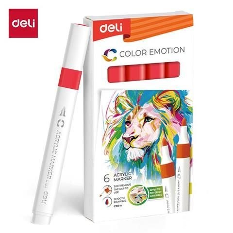 Marker specjalistyczny akrylowy wkład czerwony okrągła końcówka Deli (EC193A-RED)