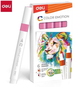 Marker specjalistyczny akrylowy wkład różowy okrągła końcówka Deli (EC193A-PINK)