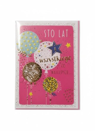 Kartka składana B6 Karnet B6 BALONY NA ROŻKU Henry (5908451982713)