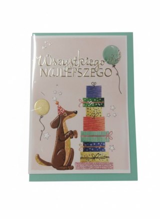 Kartka składana B6 Karnet B6 JAMNIK Z PREZENTAMI Henry (5908451983383)