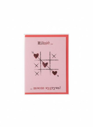 Kartka składana B6 Karnet B6 Walentynki kółko i krzyżyk Henry (5905701483761)