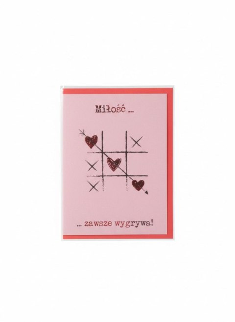 Kartka składana B6 Karnet B6 Walentynki kółko i krzyżyk Henry (5905701483761)