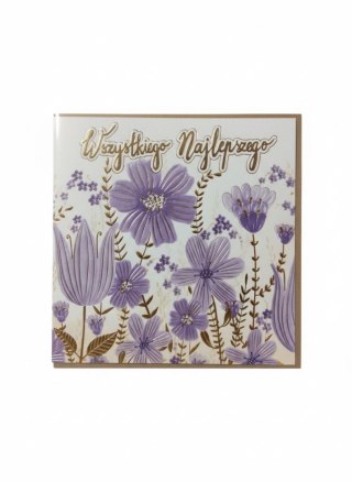 Kartka składana kw Karnet KW KWIATY FIOLETOWE II Henry (5908451980535)