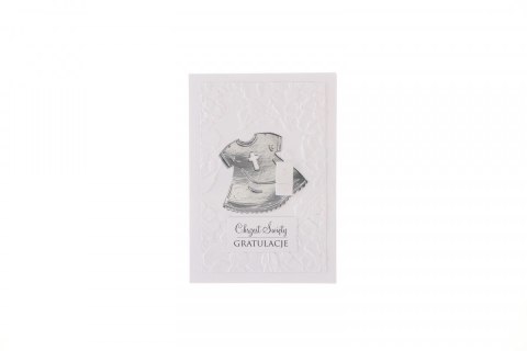 Kartka składana C6 chrzest ręcznie zdobiona Deco Styl
