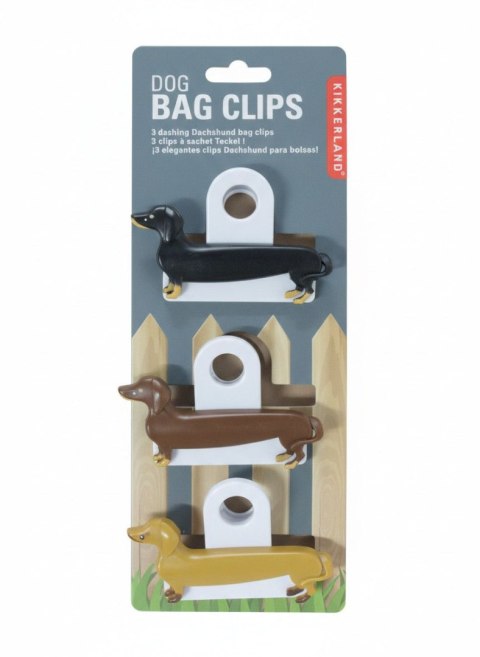 Klipsy do opakowań Jamniki, plastik 3 szt Galeria Papieru (bc40)