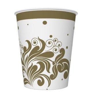 Kubek jednorazowy maki Kropki, Ornamenty, Złote papier 250ml Pol-mak (KM01_OG_054602)