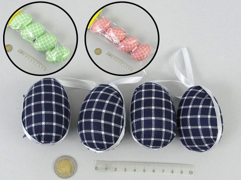 Ozdoba wielkanocna jajka zawieszki 4szt. kratka mix One Dollar (222632)