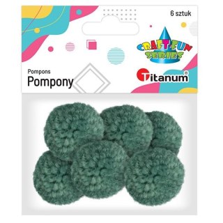 Pompony Craft-Fun Series pastelowe szmaragdowy 6 szt Titanum (DIY19308)