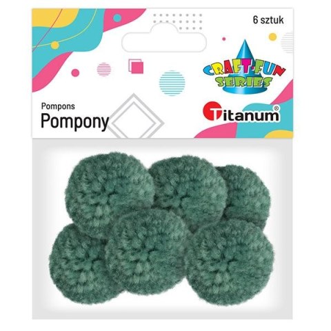Pompony Craft-Fun Series pastelowe szmaragdowy 6 szt Titanum (DIY19308)