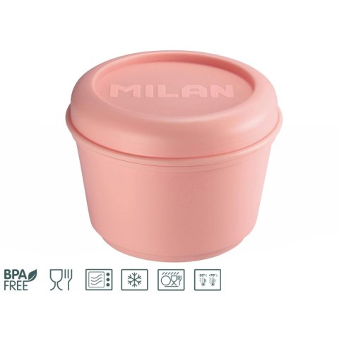 Śniadaniówka Pojemnik MILAN okrągły na lunch 0,25 l z zakręcaną pokrywką różowy Milan (085112P)