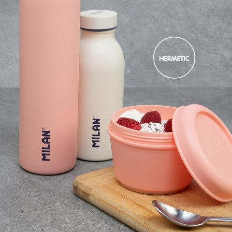 Śniadaniówka Pojemnik MILAN okrągły na lunch 0,25 l z zakręcaną pokrywką różowy Milan (085112P)