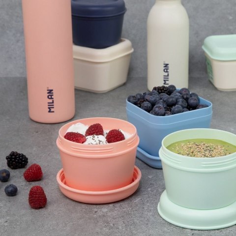 Śniadaniówka Pojemnik MILAN okrągły na lunch 0,25 l z zakręcaną pokrywką różowy Milan (085112P)