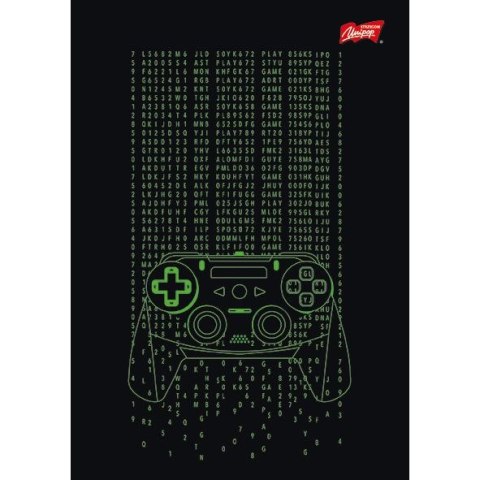 Zeszyt A5 Gamer z lakierem miejscowym 60k. 70g krata Unipap