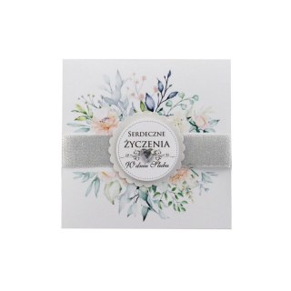 Kartka składana kw ślub ręcznie zdobiona Deco Styl